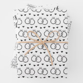 Stijlvolle zwarte en witte bridal/bruiloft inpakpapier vel (In situ)