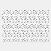 Stijlvolle zwarte en witte bridal/bruiloft inpakpapier vel (Voorkant)