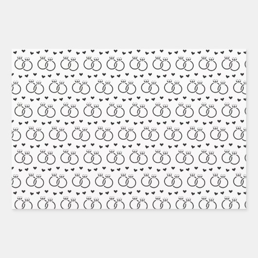 Stijlvolle zwarte en witte bridal/bruiloft inpakpapier vel (Voorkant)