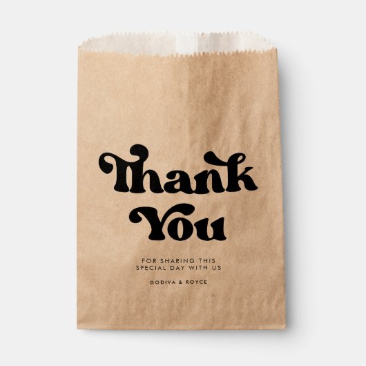 Stijlvolle, zwarte en witte bruiloft bedankzakje (Voorkant)