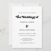 Stijlvolle, zwarte en witte bruiloft kaart (Voorkant)