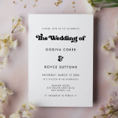 Stijlvolle, zwarte en witte bruiloft kaart