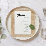 Stijlvolle, zwarte en witte bruiloft menu<br><div class="desc">Een retro chic-thema: neem dit enigszins  en stijlvolle typografische ontwerp aan voor je trouwkantoorbenodigdheden,  met een klassiek zwart-wit thema.  tekst,  kleuren en achtergronden.</div>