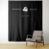 Stijlvolle, zwarte en witte bruiloft wandkleed (In situ)