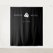 Stijlvolle, zwarte en witte bruiloft wandkleed (Voorkant)