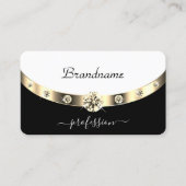 Stijlvolle zwarte en witte gouden diamanten visitekaartje (Voorkant)