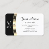 Stijlvolle zwarte en witte gouden diamanten visitekaartje (Achterkant)