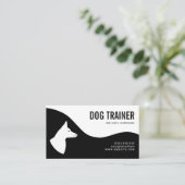 Stijlvolle zwarte en witte hond Silhouette Dog Tra Visitekaartje (Staand voorkant)