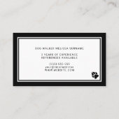 Stijlvolle zwarte en witte hond Silhouette Dog Wal Visitekaartje (Achterkant)