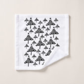 Stijlvolle zwarte en witte kerstboom bad handdoek (Wasdoekje)