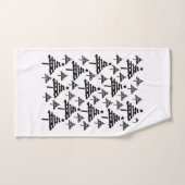 Stijlvolle zwarte en witte kerstboom bad handdoek (Handdoek)