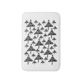 Stijlvolle zwarte en witte kerstboom badmat (Voorkant Verticaal)