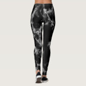Stijlvolle zwarte en witte marmer-patroongrilly leggings (Achterkant)