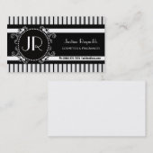 Stijlvolle zwarte en witte moderne strepen visitekaartje (Voorkant / Achterkant)