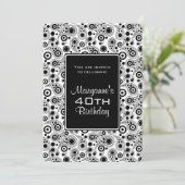 Stijlvolle zwarte en witte paisleystijl Birthday Kaart (Staand voorkant)