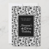 Stijlvolle zwarte en witte paisleystijl Birthday Kaart (Voorkant)