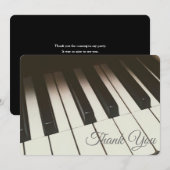 Stijlvolle zwarte en witte pianoketoestel foto bedankkaart (Voorkant / Achterkant)