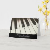 Stijlvolle zwarte en witte pianoketoestel foto kaart (Gele Bloem)