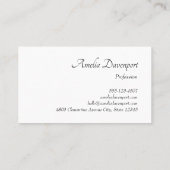 Stijlvolle zwarte en witte pianoketoestel foto visitekaartje (Achterkant)