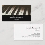 Stijlvolle zwarte en witte pianoketoestel foto visitekaartje (Voorkant / Achterkant)