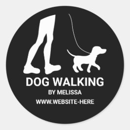 Stijlvolle Zwarte En Witte Silhouet van een Honden Ronde Sticker