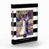 Stijlvolle zwarte en witte strepen fotoblokken (Links)