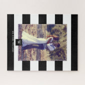 Stijlvolle zwarte en witte strepen legpuzzel (Horizontaal)