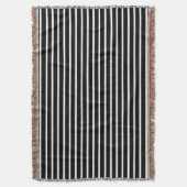 Stijlvolle zwarte en witte strepen moderne elegant deken (Voorkant Verticaal)
