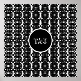 Stijlvolle zwarte en witte Tao-kalligrafie Poster