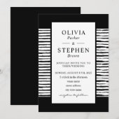 Stijlvolle zwarte en witte typografie Huwelijksuit Kaart (Voorkant / Achterkant)