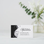 Stijlvolle zwarte en witte Visitekaartjes (Staand voorkant)