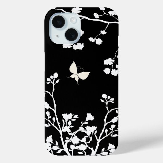 Stijlvolle zwarte en witte vlinder in het wild Case-Mate iPhone case (Achterkant)