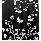 Stijlvolle zwarte en witte vlinder in het wild douchegordijn (Voorkant)