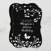 Stijlvolle zwarte en witte vlinderdag kaart (Voorkant / Achterkant)