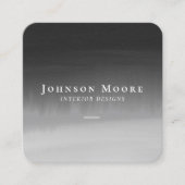 Stijlvolle zwarte en witte waterverf abstract vierkante visitekaartje (Voorkant)