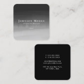 Stijlvolle zwarte en witte waterverf abstract vierkante visitekaartje (Voorkant / Achterkant)