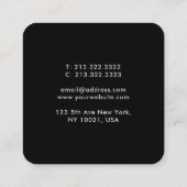 Stijlvolle zwarte en witte waterverf abstract vierkante visitekaartje (Achterkant)