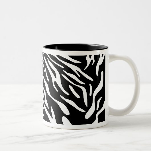 Stijlvolle zwarte en witte Zebra Stripe Mok (Rechts)