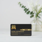 Stijlvolle zwarte gelagen Logistics Transporter Visitekaartje (Staand voorkant)