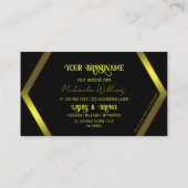 Stijlvolle zwarte Geometric Yellow Shimmer met Log Visitekaartje (Achterkant)