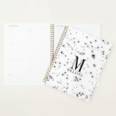 Stijlvolle zwarte glitter-drifmonogram planner (Display)