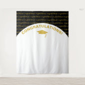 Stijlvolle Zwarte Goud Geslepen Wandkleed (Voorkant)