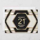 Stijlvolle zwarte gouden 21ste verjaardag kaart (Achterkant)