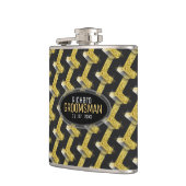 Stijlvolle, zwarte gouden, aangepaste design-groom heupfles (Links)