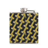 Stijlvolle, zwarte gouden, aangepaste design-groom heupfles (Achterkant)