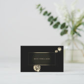 Stijlvolle zwarte gouden diamantMode Crystals Visitekaartje (Staand voorkant)