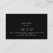 Stijlvolle zwarte gouden diamantMode Crystals Visitekaartje (Achterkant)