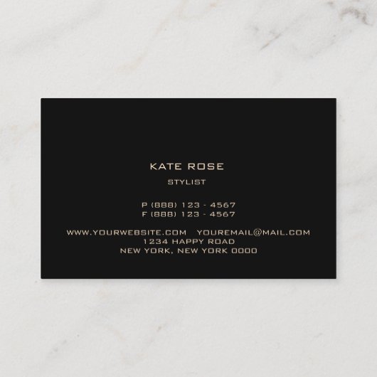 Stijlvolle zwarte gouden diamantMode Crystals Visitekaartje (Achterkant)