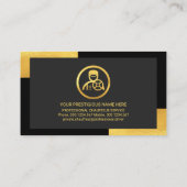 Stijlvolle zwarte gouden hoeken voor het stuur visitekaartje (Achterkant)