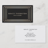 Stijlvolle  zwarte gouden rand visitekaartje (Voorkant / Achterkant)